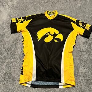Adrenaline Promotions Cycling Jersey Mens Small Iowa Hawkeyes Black Yellow